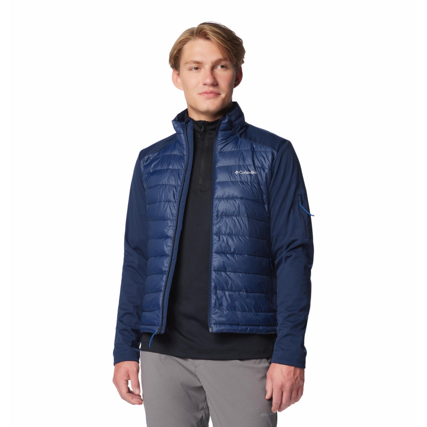 Columbia Mens Blue Columbia Tech Hybrid Softshell