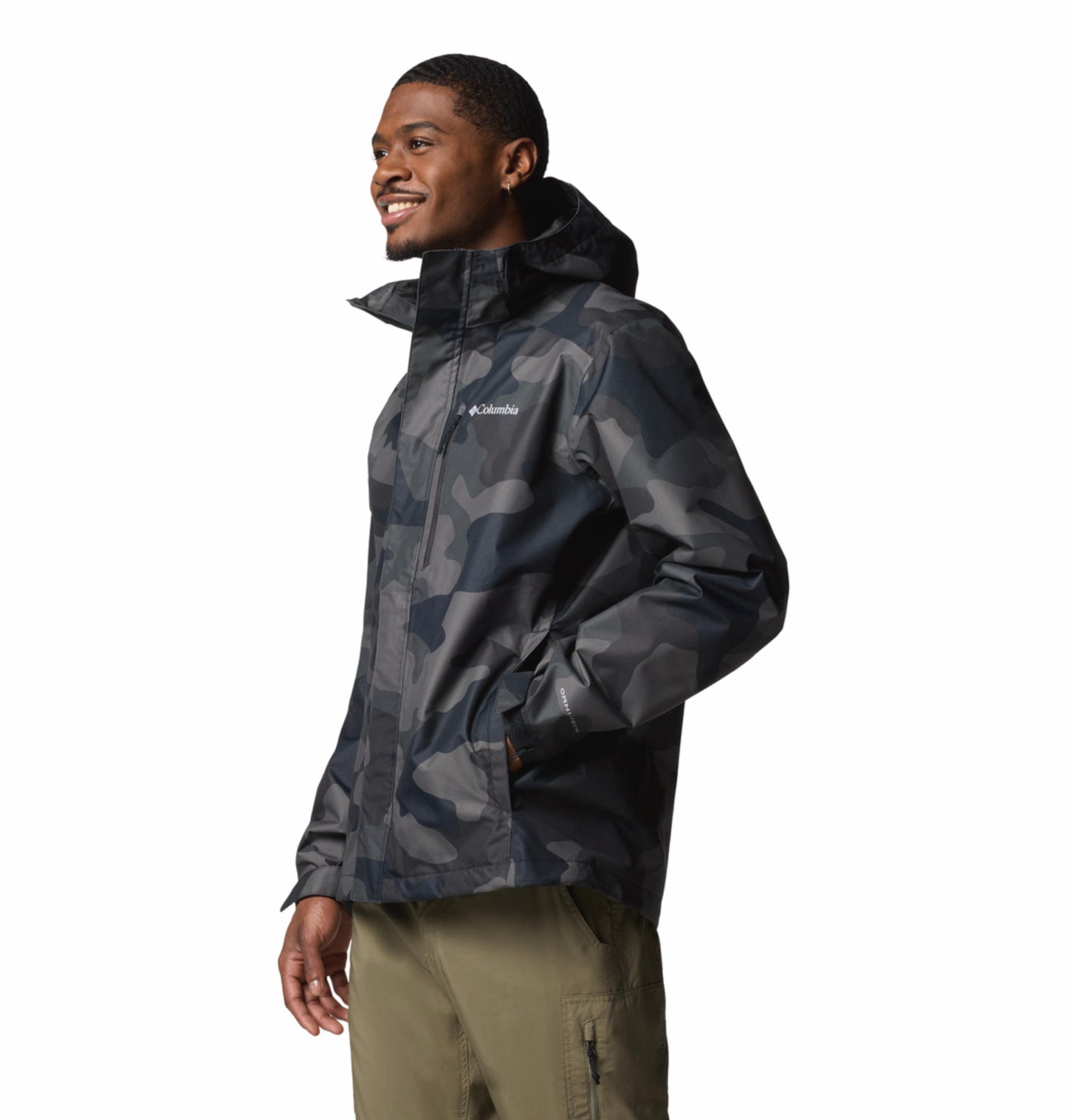 Columbia Mens Black Omni-Tech Hikebound II Printed Rain Jacket