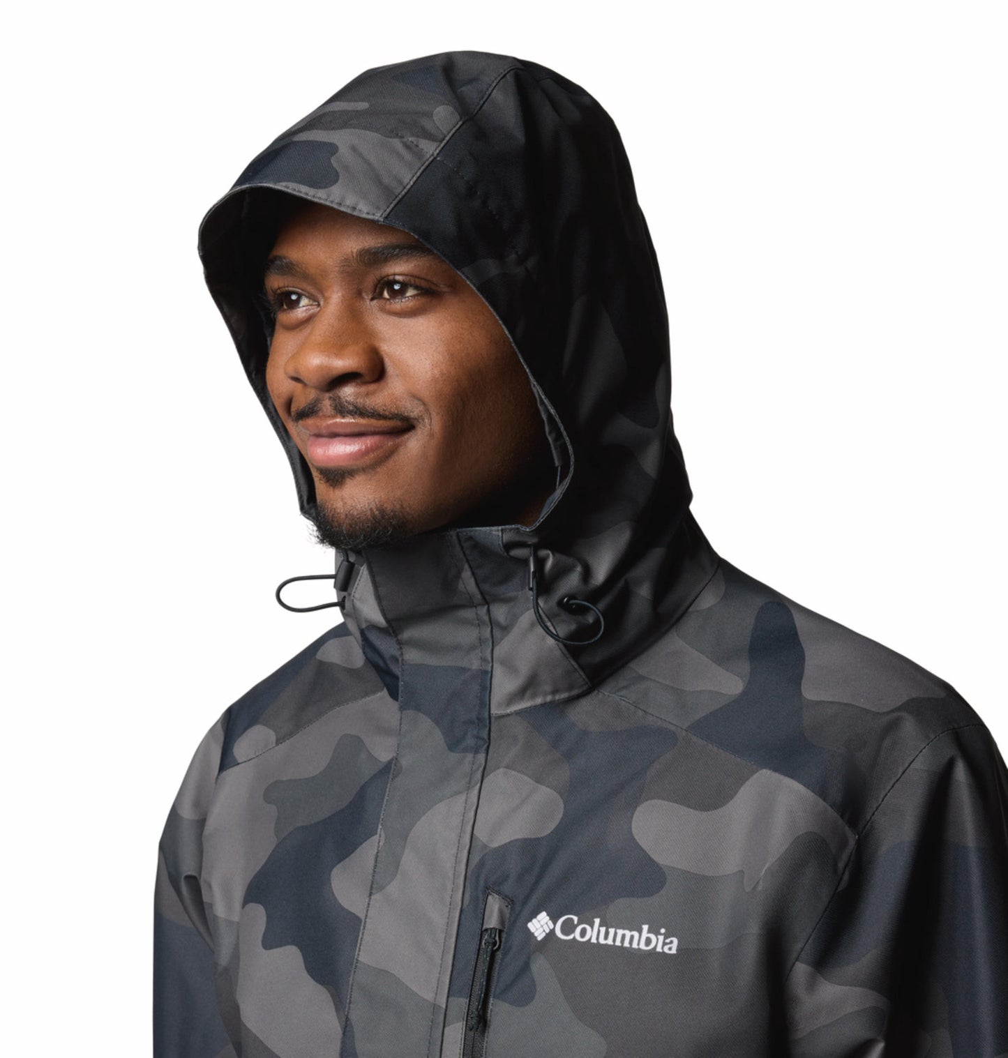 Columbia Mens Black Omni-Tech Hikebound II Printed Rain Jacket