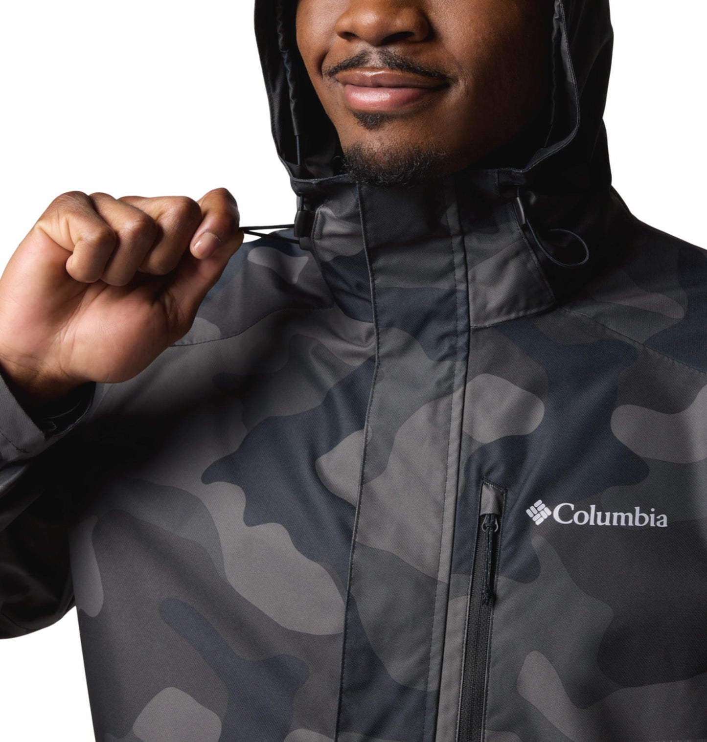 Columbia Mens Black Omni-Tech Hikebound II Printed Rain Jacket