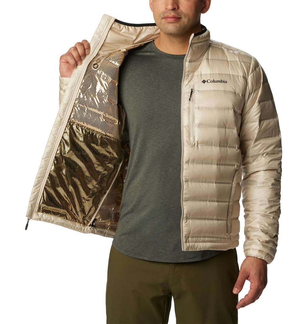 Columbia Men Beige Pebble Peak Down Jacket