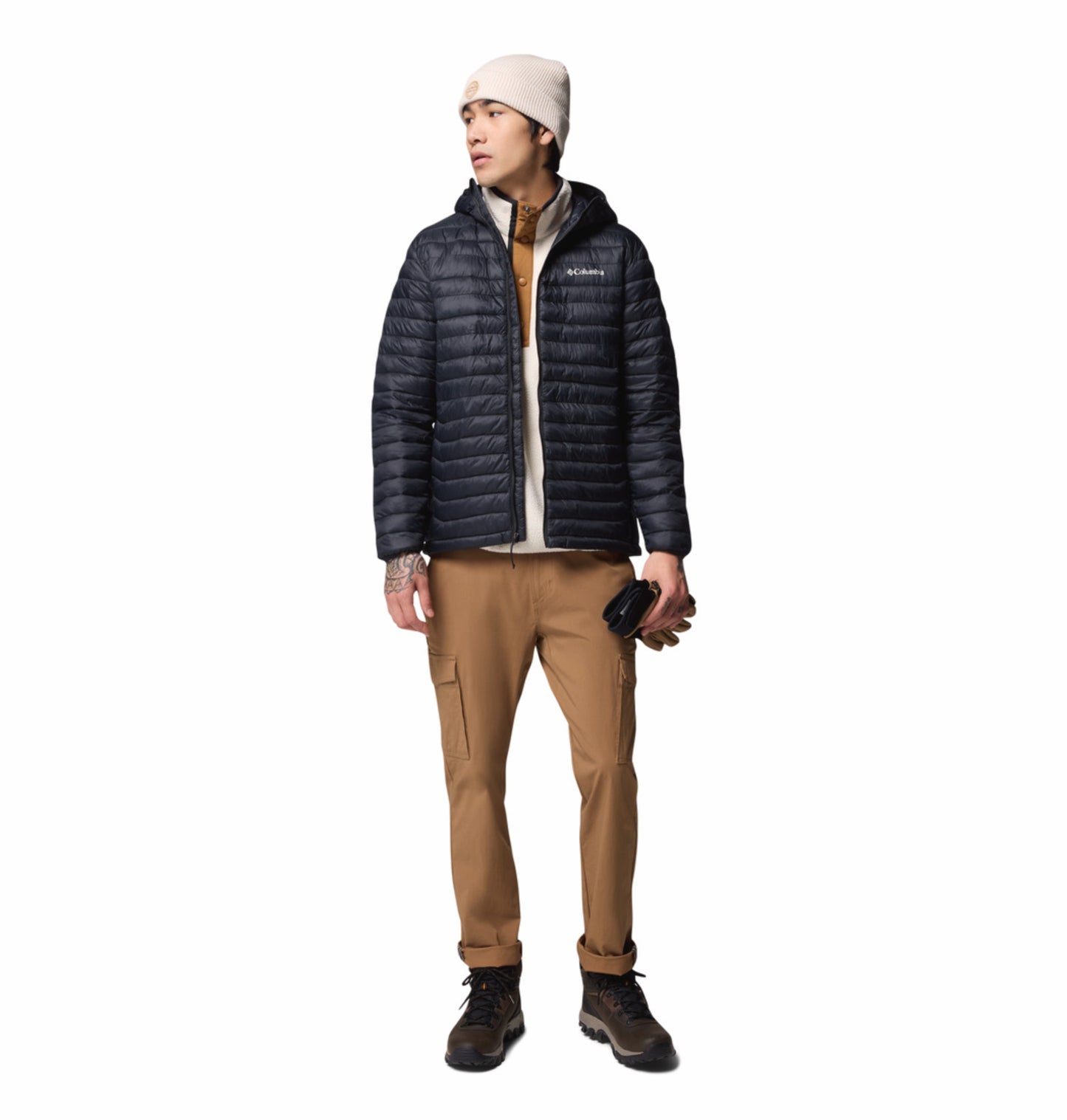 Columbia Men Black Omni-Shield Powder Pass Hooded Down Jacket