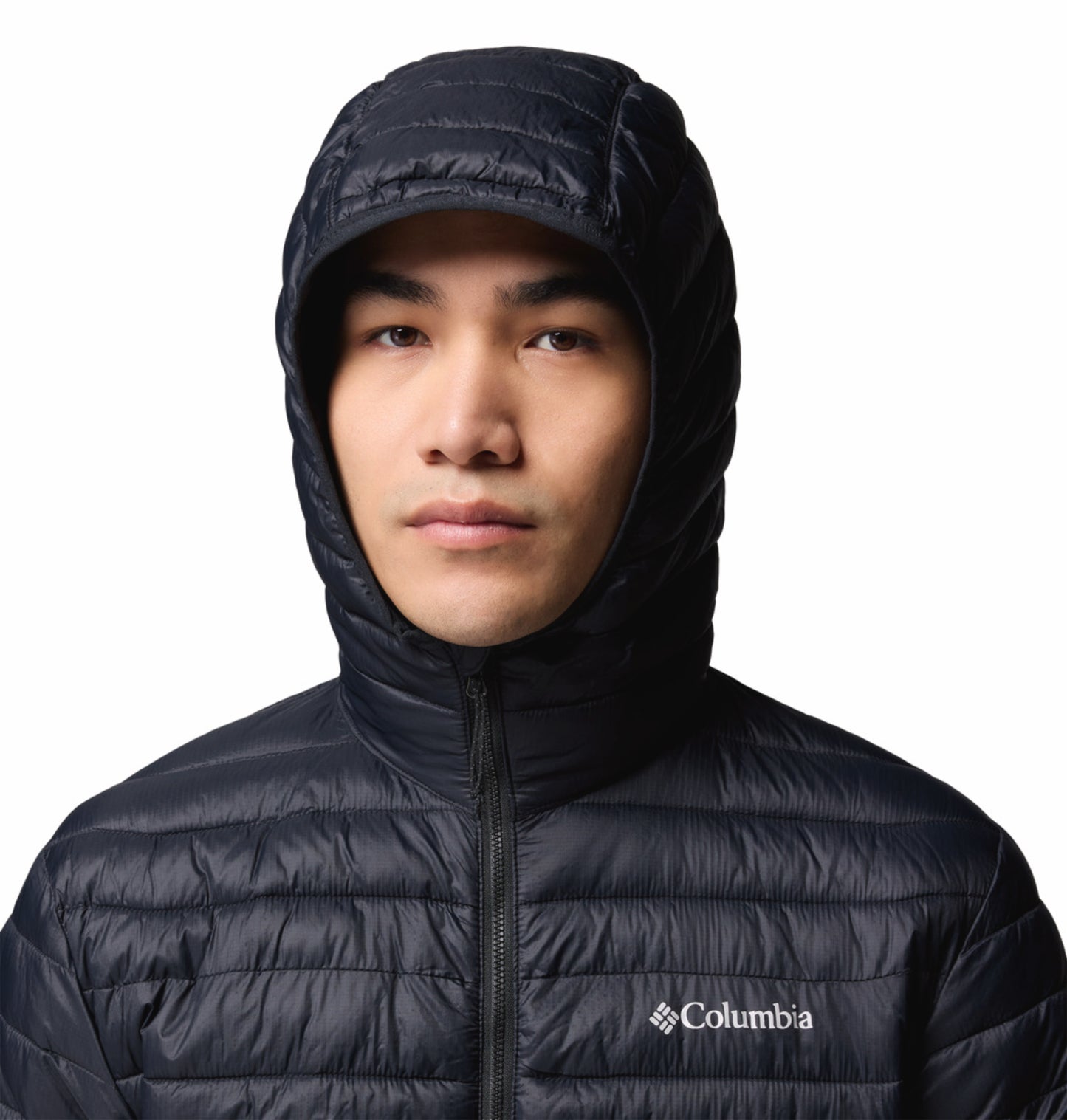 Columbia Men Black Omni-Shield Powder Pass Hooded Down Jacket