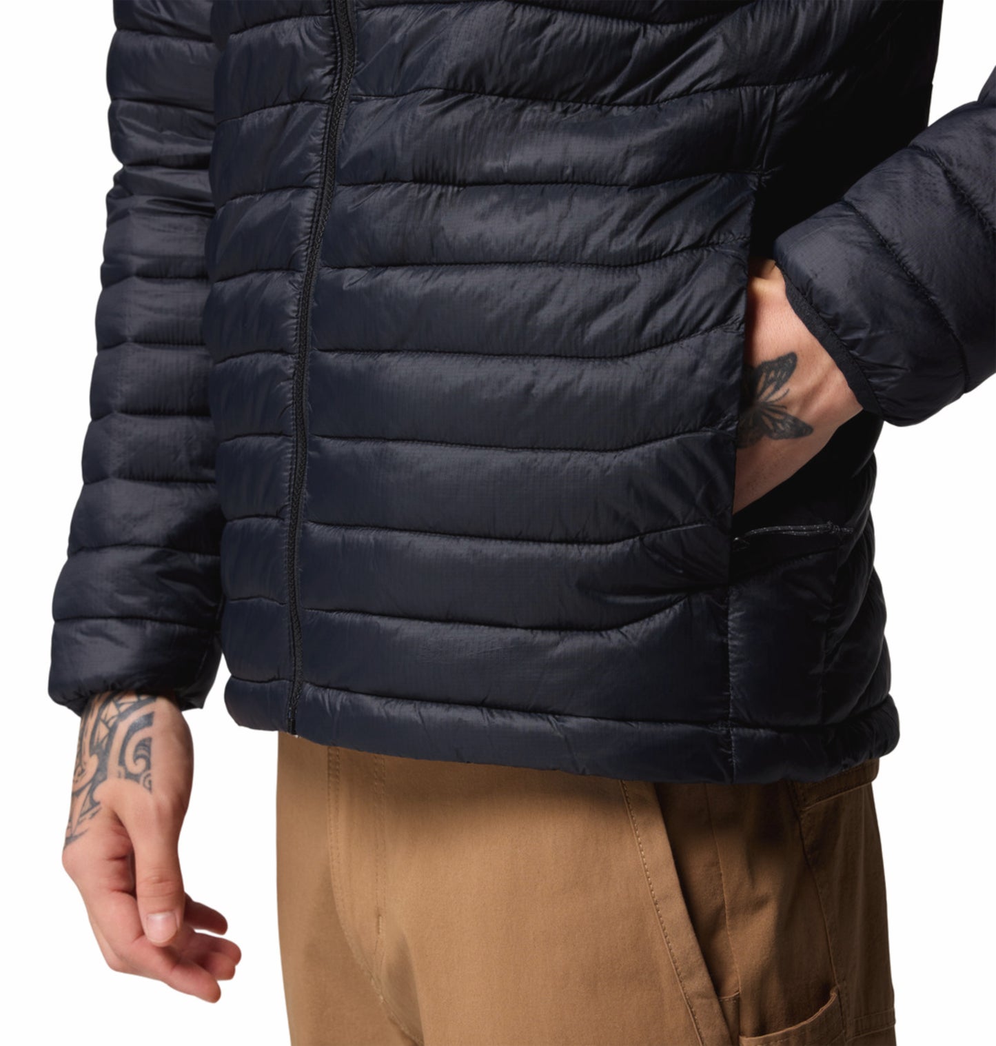Columbia Men Black Omni-Shield Powder Pass Hooded Down Jacket