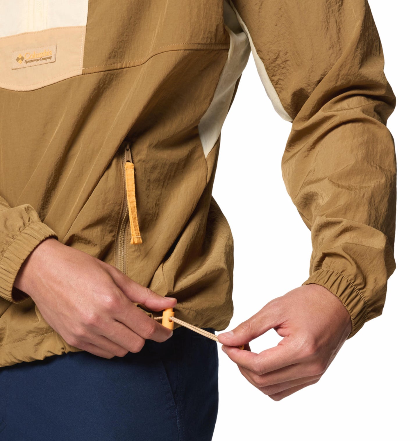 Columbia Mens Brown Omni-Shield Riptide II Retro Anorak Wind and Water Resistant Jacket