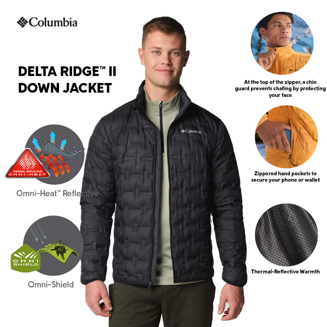 Columbia Mens Black Delta Ridge II Down Jacket
