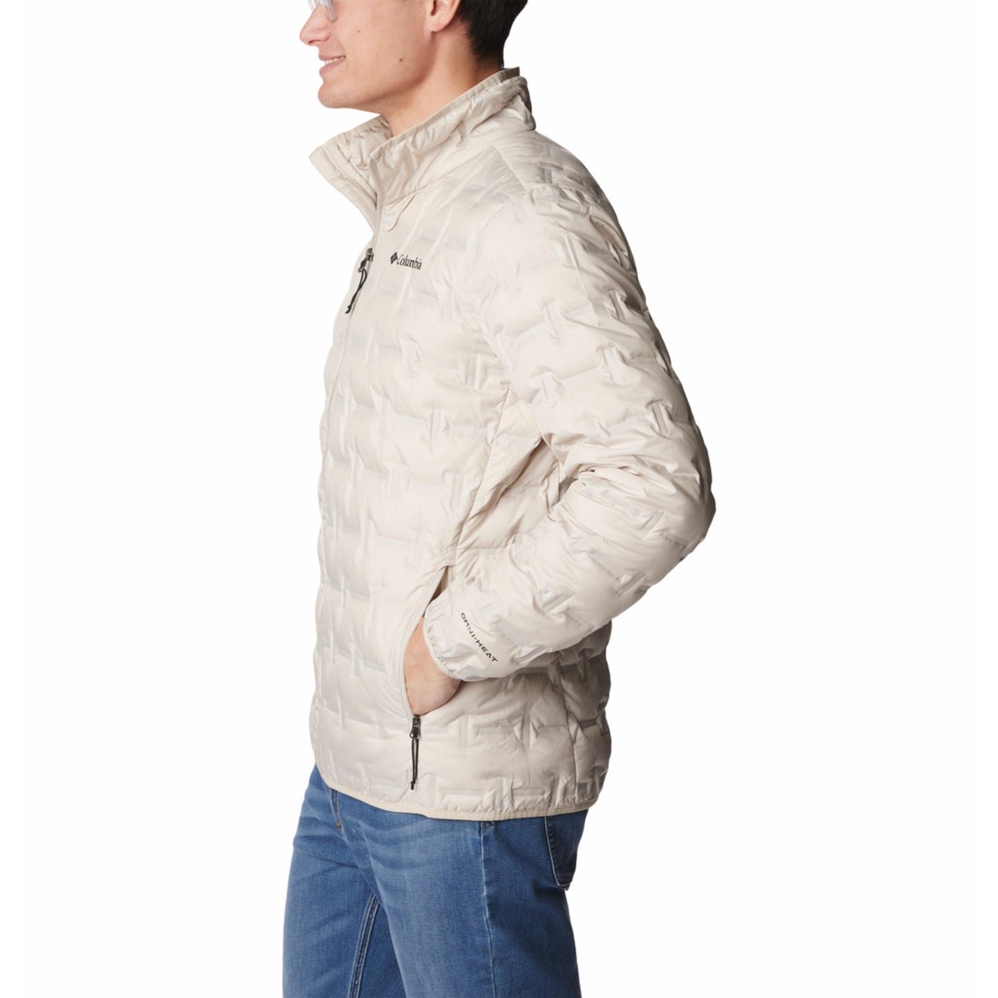 Columbia Men Beige Omni-Heat Reflective Delta Ridge II Down Jacket