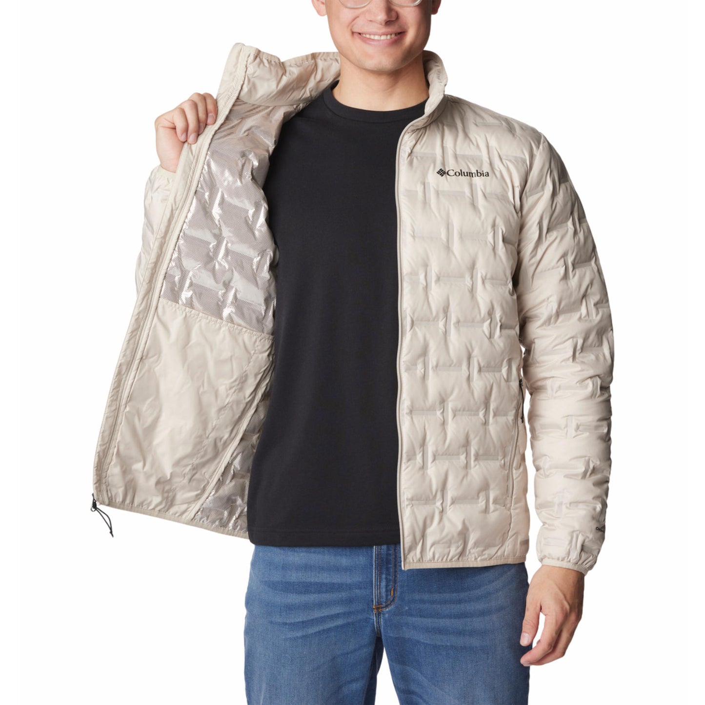 Columbia Men Beige Omni-Heat Reflective Delta Ridge II Down Jacket