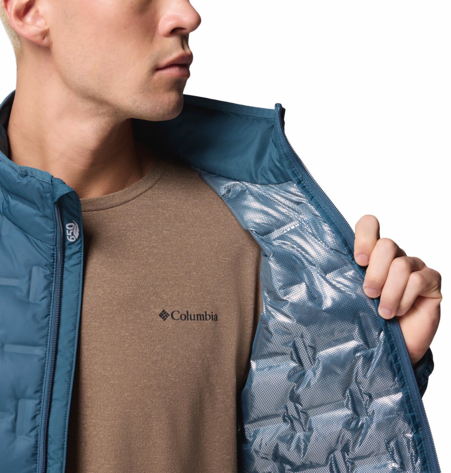 Columbia Men Blue Omni-Heat Reflective Delta Ridge II Down Jacket