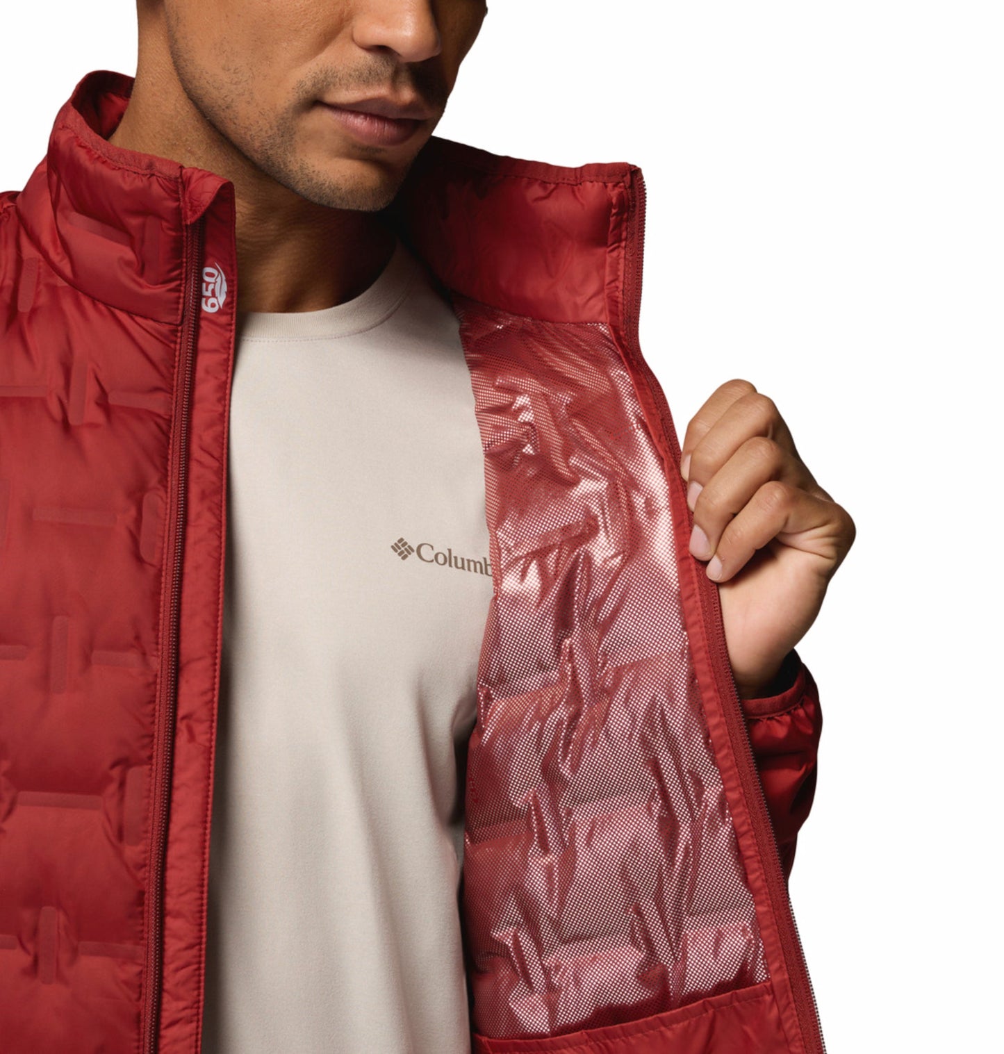 men red omni heat reflective delta ridge ii down jacket