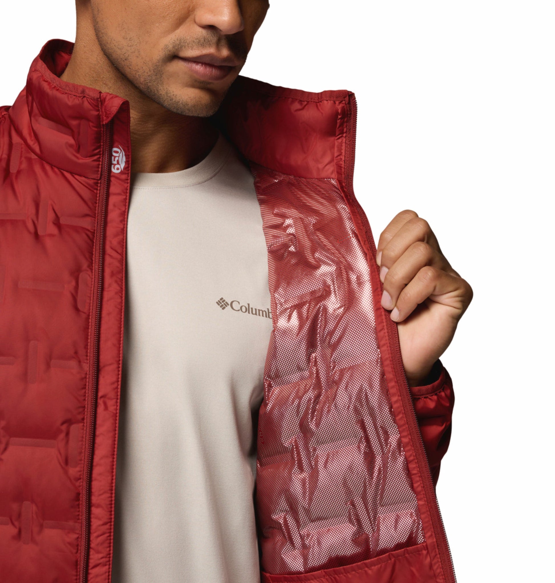 men red omni heat reflective delta ridge ii down jacket