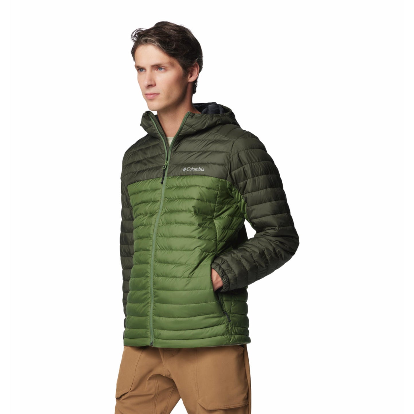 Columbia Mens Green Silver Falls II Hooded Jacket