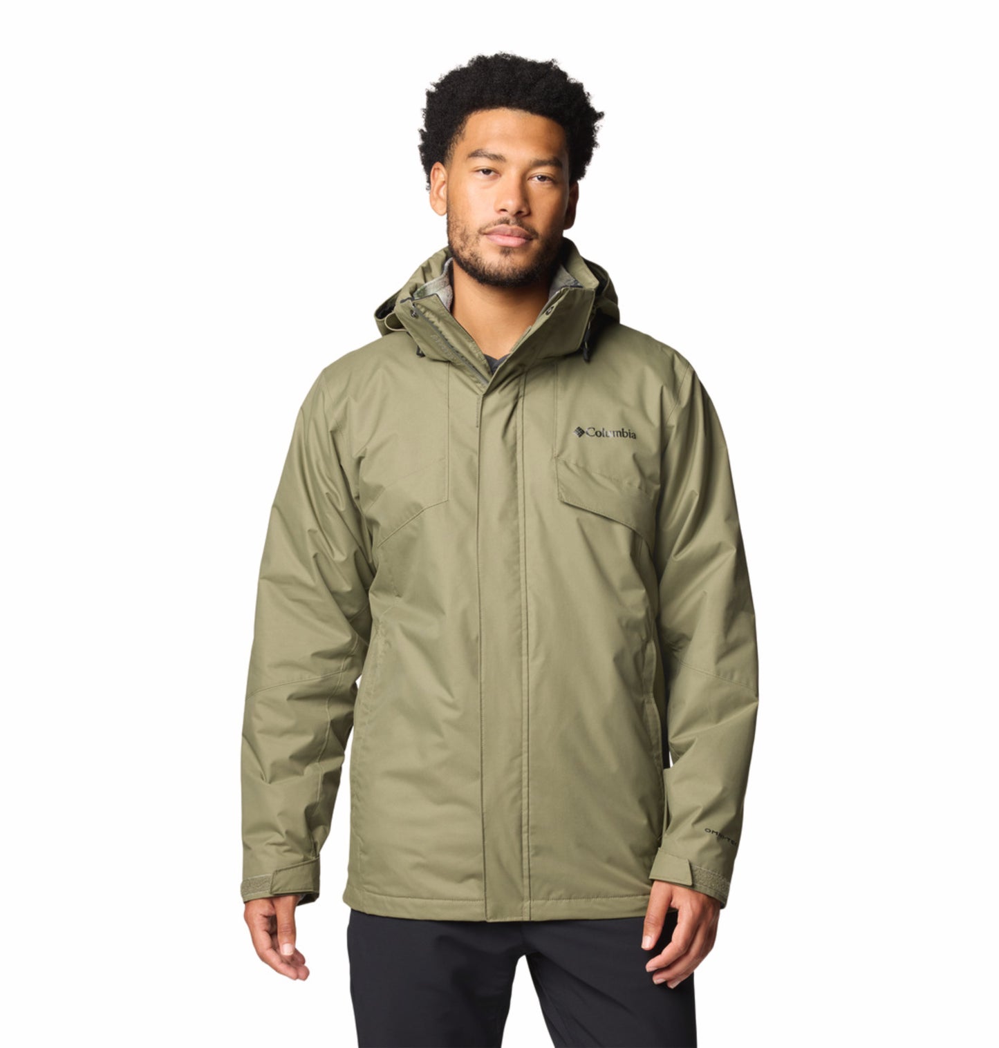 Columbia Men Green Omni-Heat Reflective Bugaboo III Fleece Hooded Interchange Jacket
