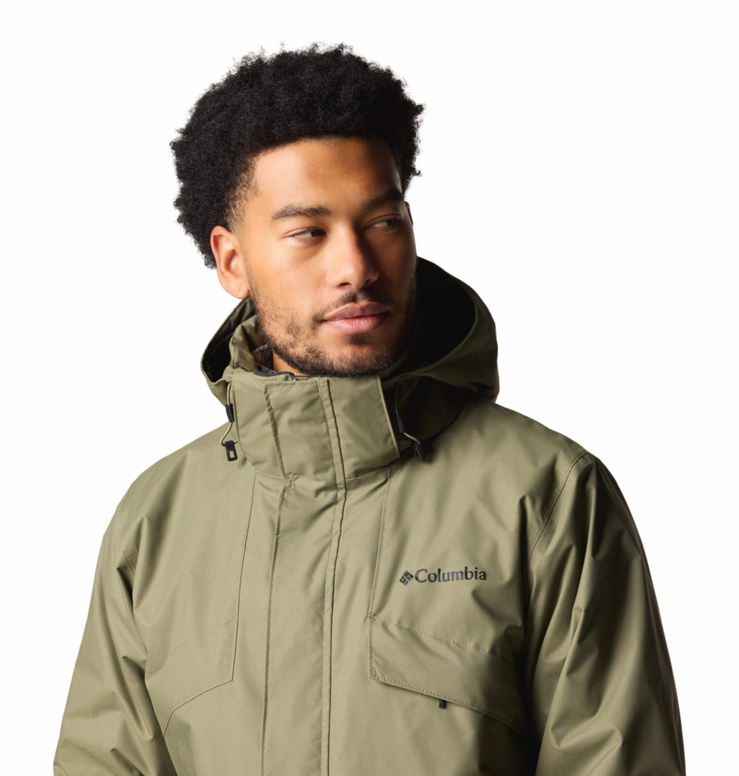 Columbia Men Green Omni-Heat Reflective Bugaboo III Fleece Hooded Interchange Jacket