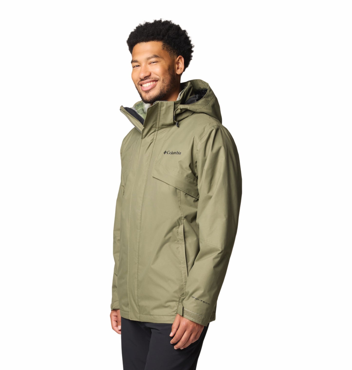 Columbia Men Green Omni-Heat Reflective Bugaboo III Fleece Hooded Interchange Jacket