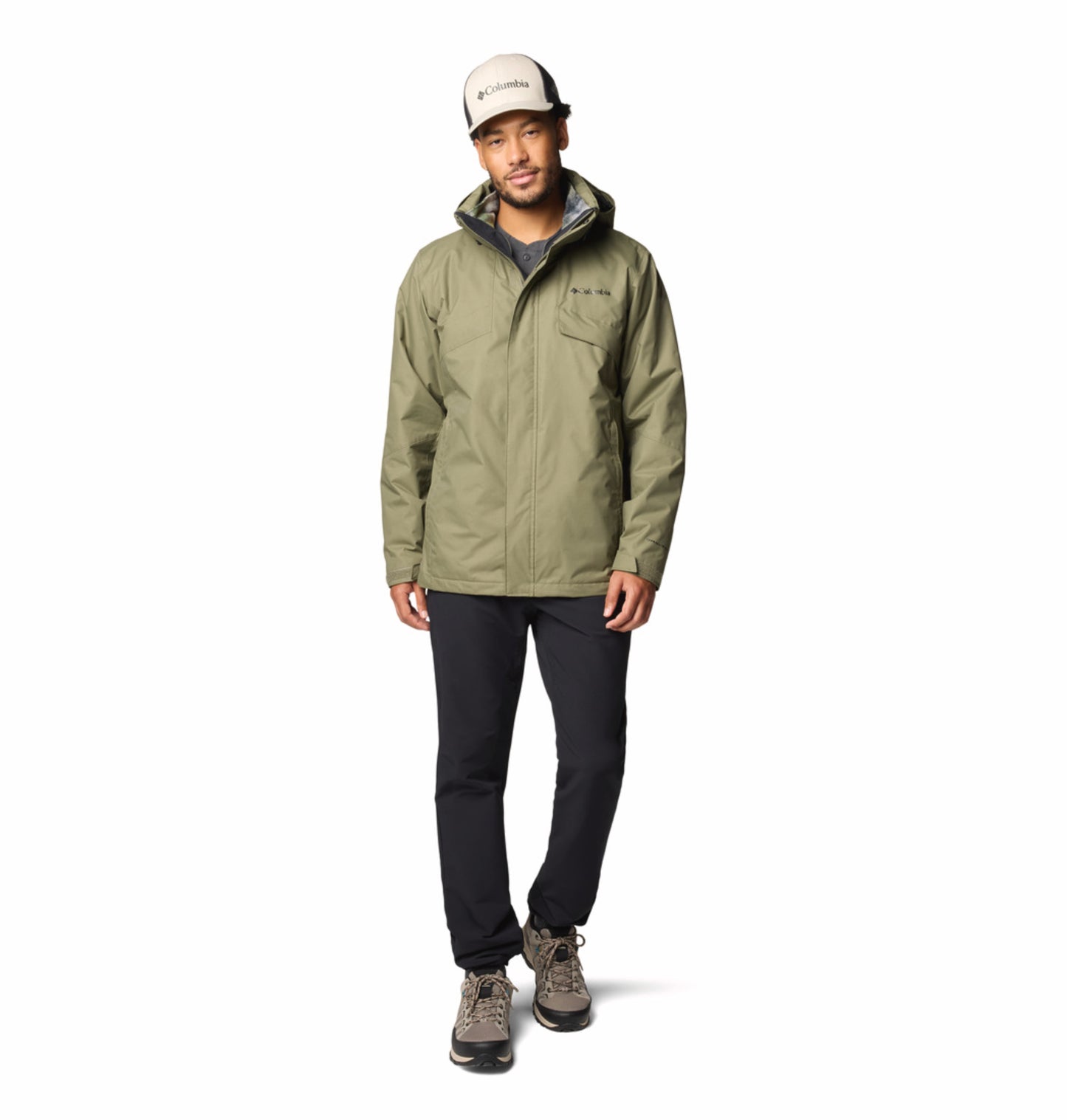 Columbia Men Green Omni-Heat Reflective Bugaboo III Fleece Hooded Interchange Jacket