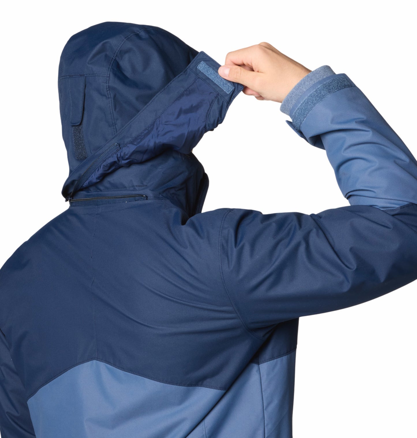 Columbia Men Navy Blue Omni-Heat Reflective Bugaboo III Fleece Hooded Interchange Jacket