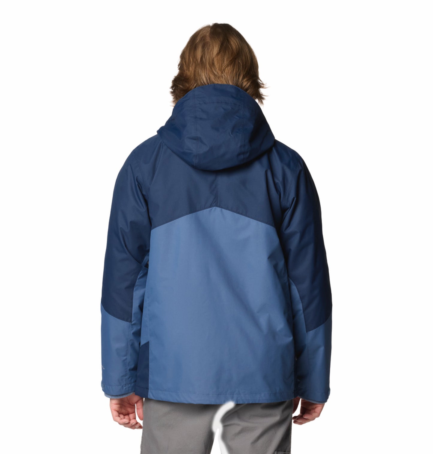 Columbia Men Navy Blue Omni-Heat Reflective Bugaboo III Fleece Hooded Interchange Jacket