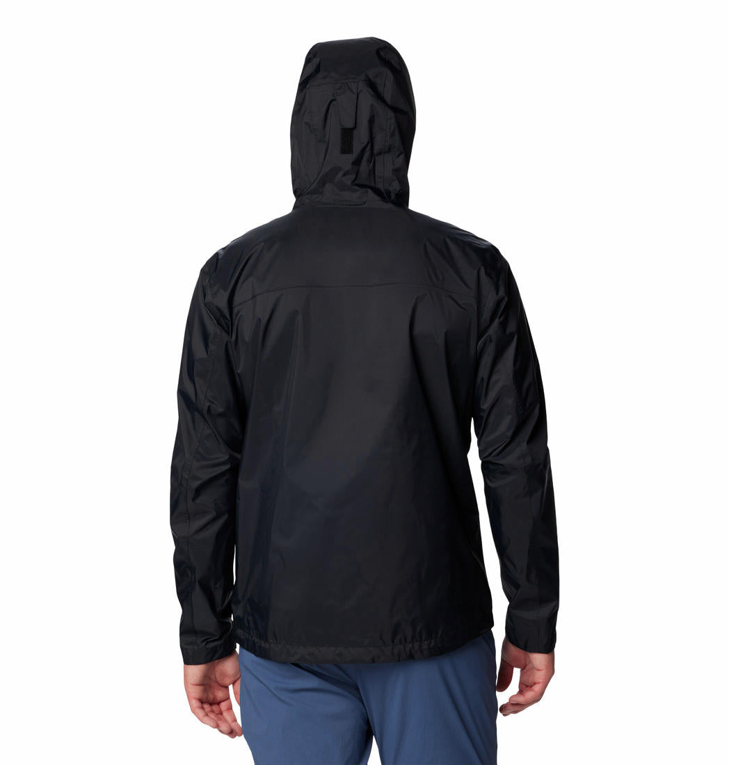 A Men Wearing Columbia Men Black EvaPOURation II Jacket Waterproof