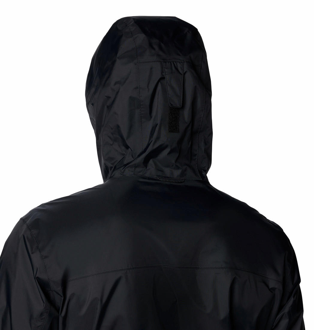 A Men Wearing Columbia Men Black EvaPOURation II Jacket Waterproof