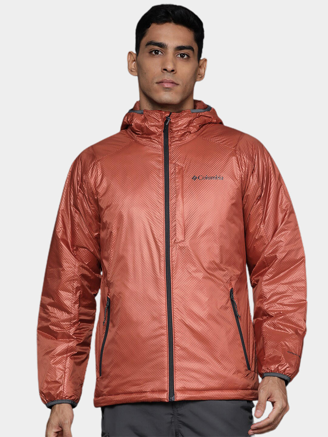 Columbia Men Orange Arch Rock Double Wall Elite Hdd Jacket