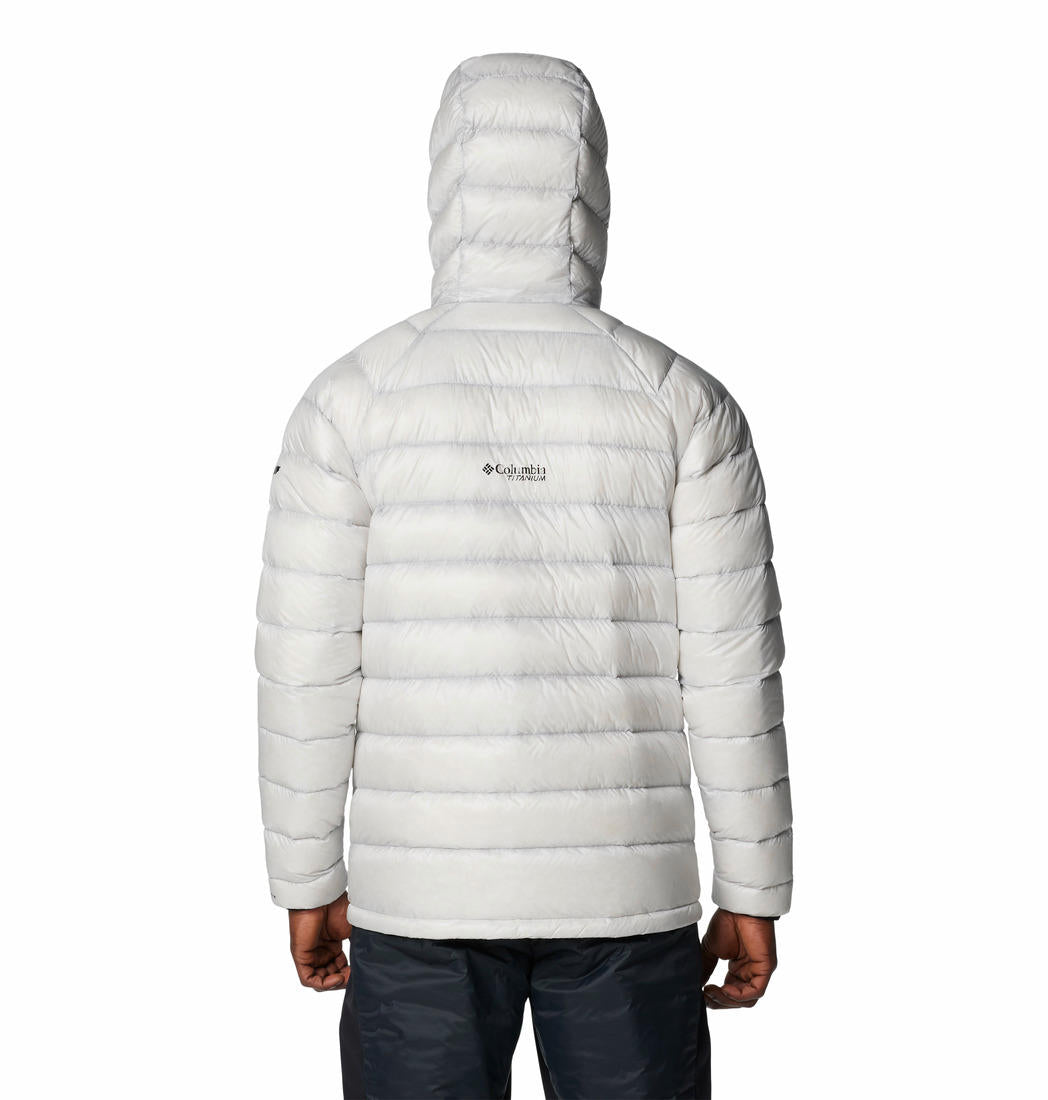 Columbia Men Grey Arctic Crest Down Hooded Jacket