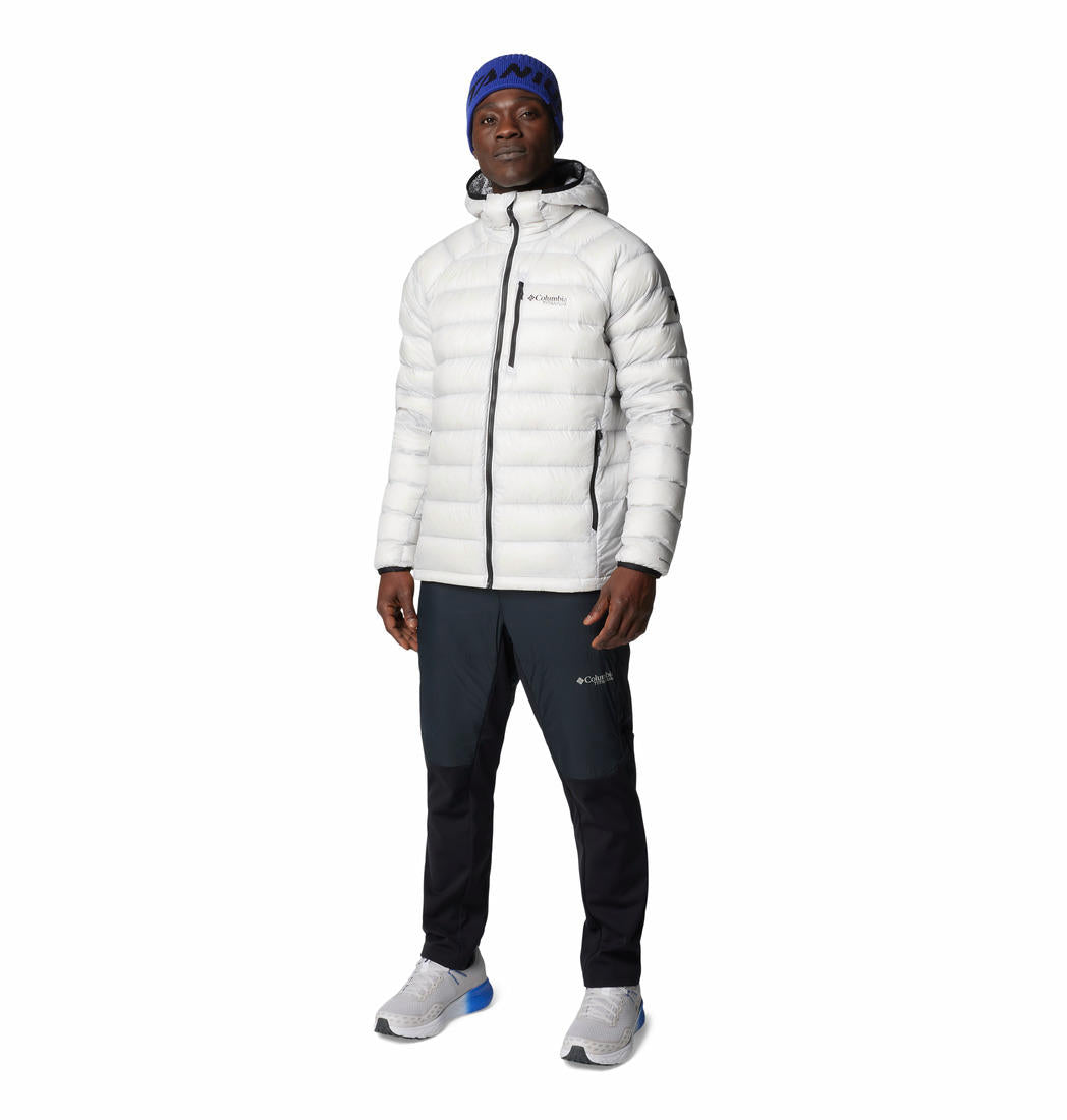 Columbia Men Grey Arctic Crest Down Hooded Jacket