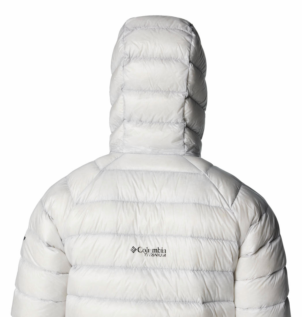 Columbia Men Grey Arctic Crest Down Hooded Jacket