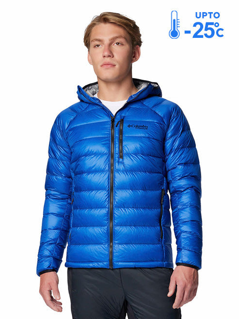 Columbia Men’s Blue Omni-Heat Arctic Crest Hooded Down Jacket
