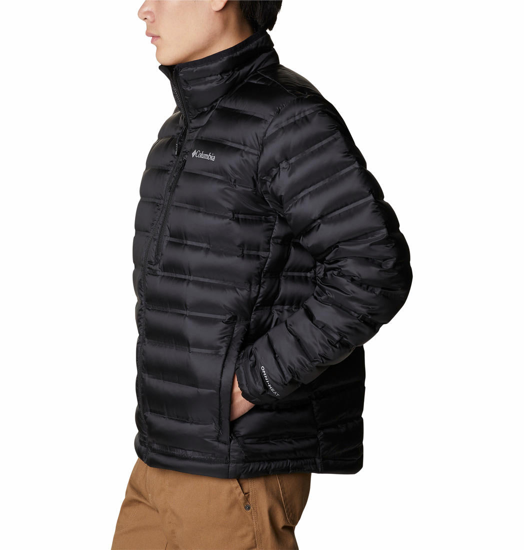 A Men Wearing Columbia Men Black Pebble Peak II Down Jacket