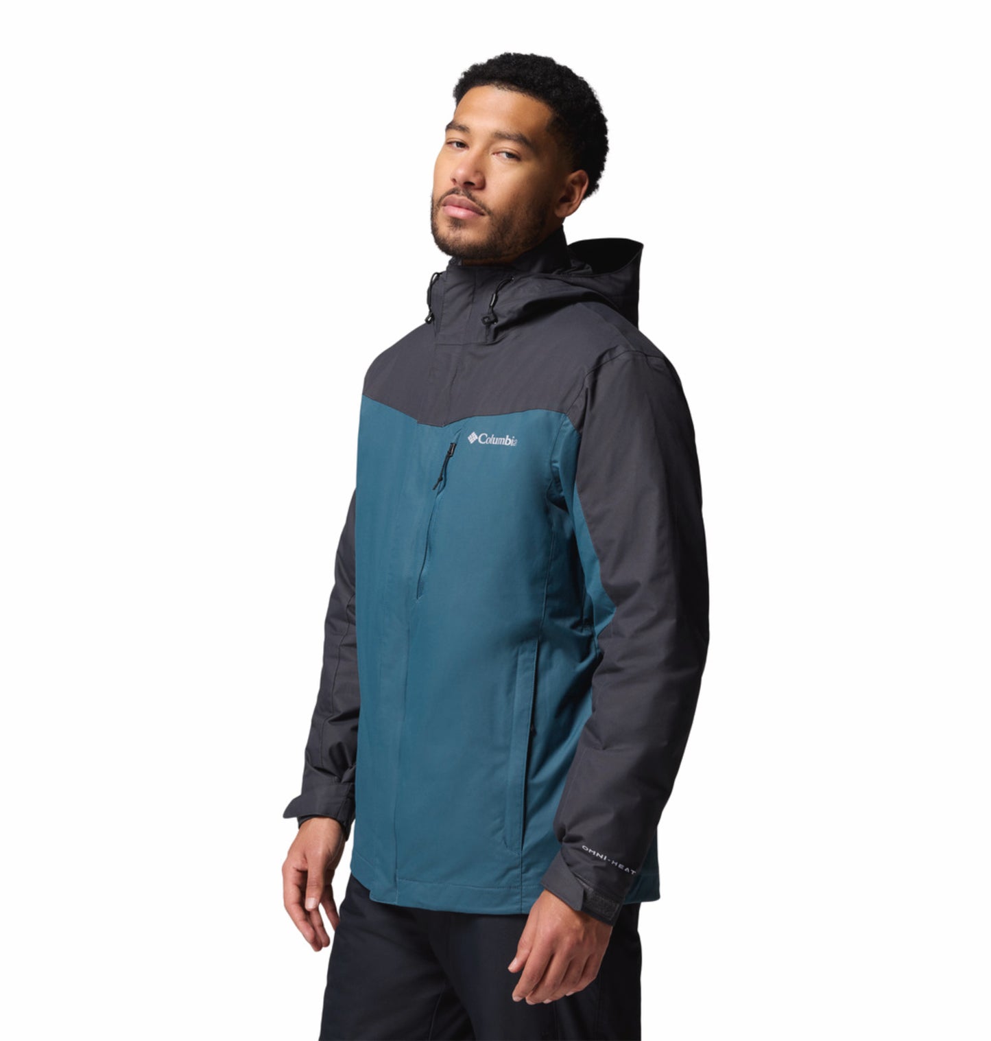 Columbia Men Blue Omni-Heat Reflective Whirlibird V Hooded Interchange Jacket