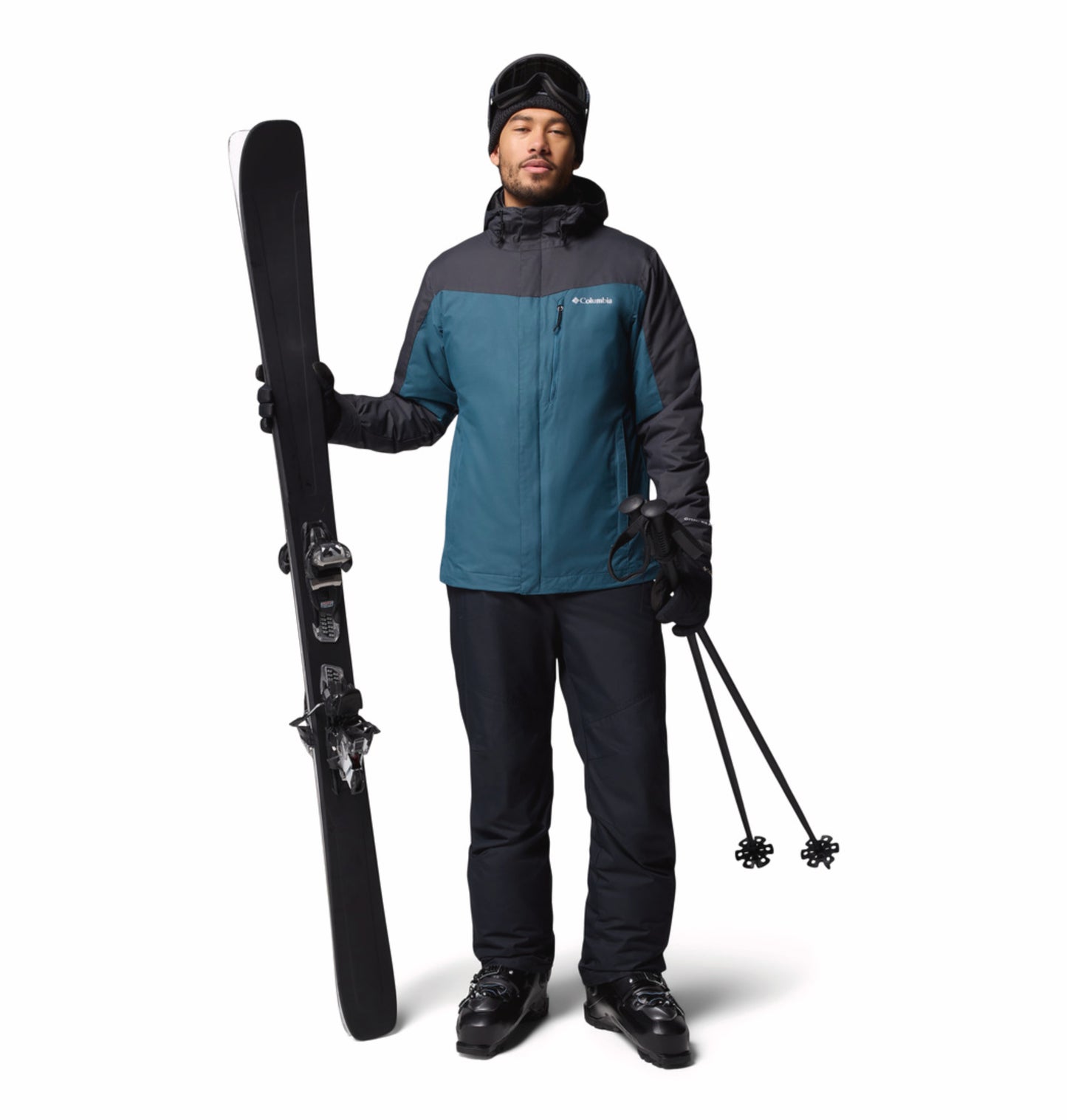 Columbia Men Blue Omni-Heat Reflective Whirlibird V Hooded Interchange Jacket
