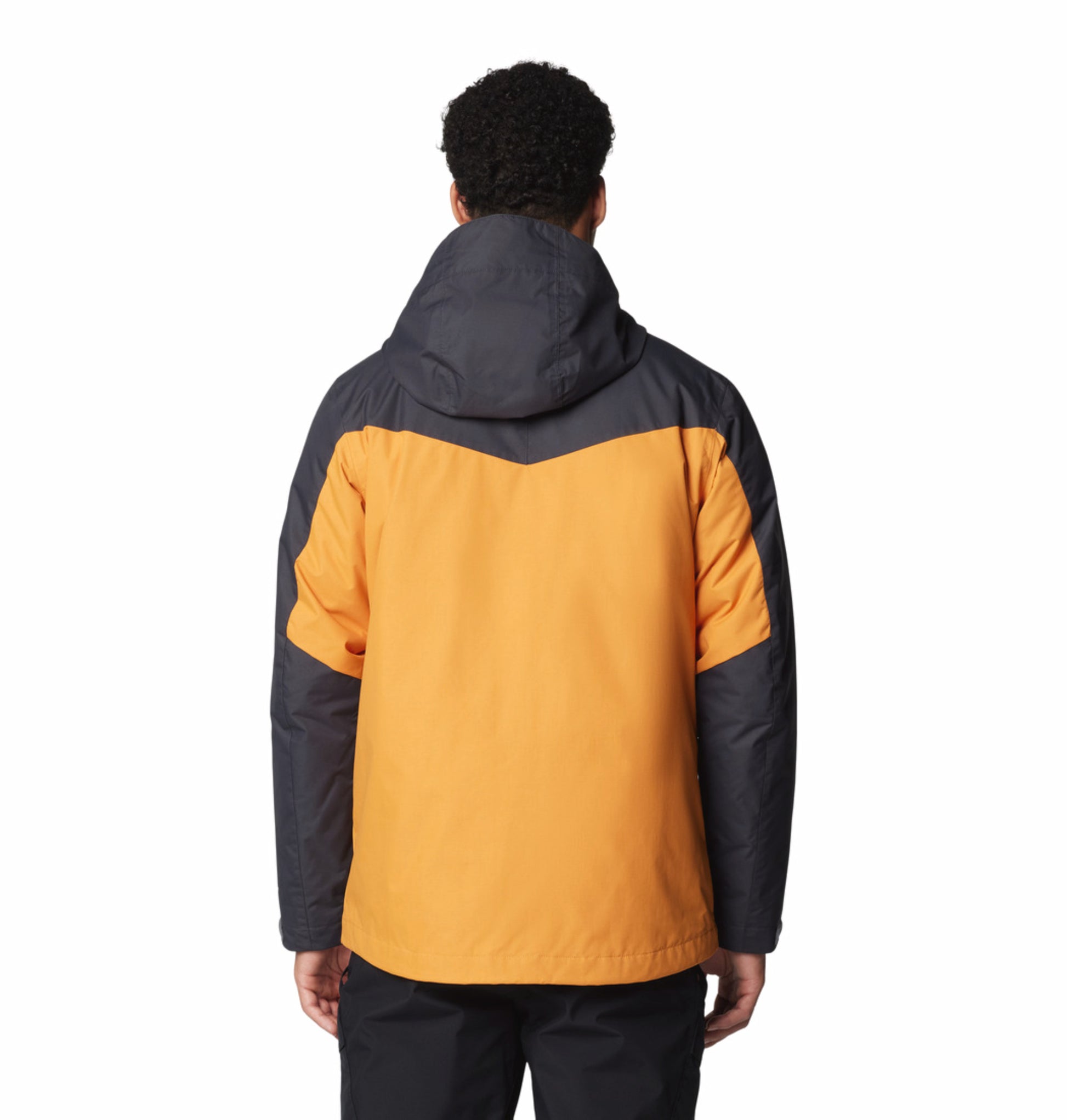 A Men Wearing Columbia Men Orange Whirlibird V Interchange Jacket