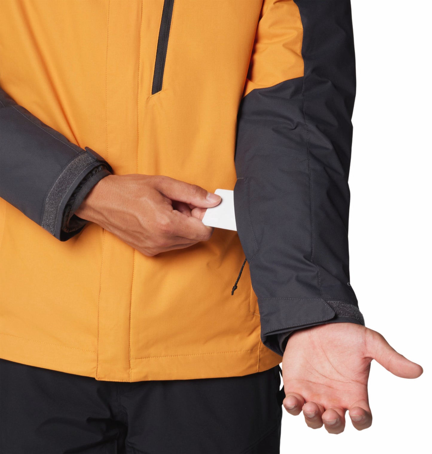 A Men Wearing Columbia Men Orange Whirlibird V Interchange Jacket