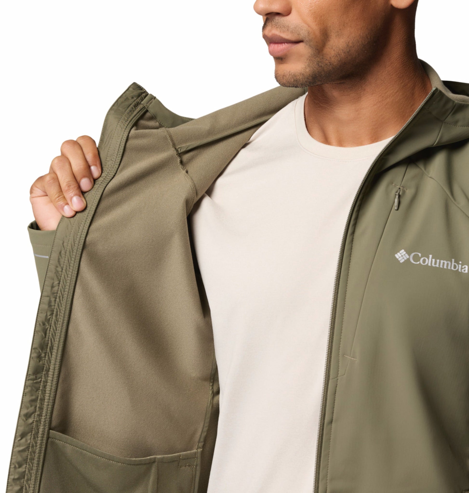 men green omni shield trailborne soft shell jacket