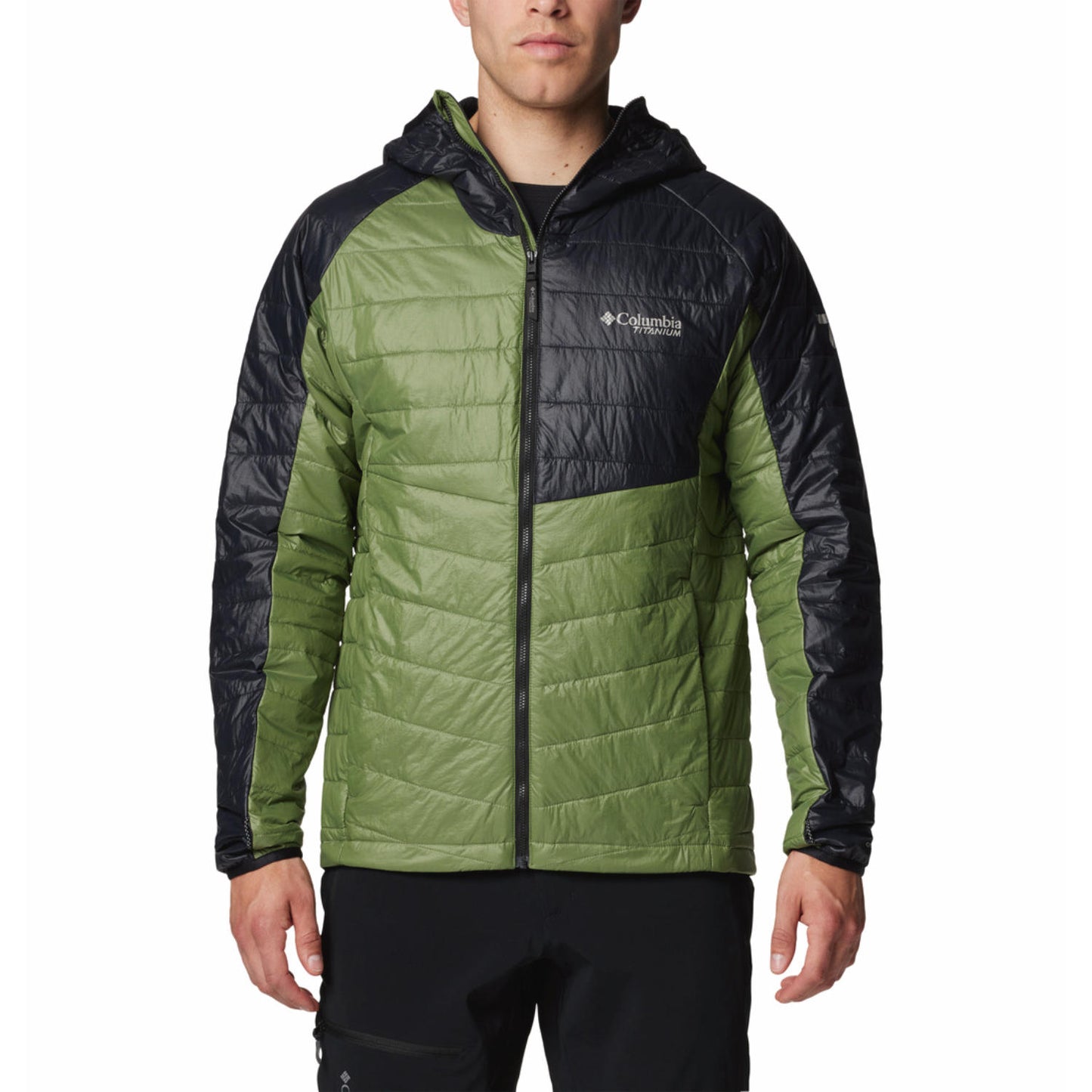 Columbia Men Green Omni-Heat Inifnity Platinum Peak II Hooded Down Jacket