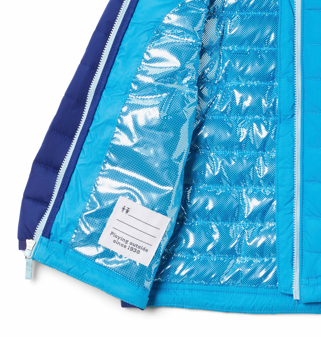 Columbia Kids Girls Blue Powder Lite Hooded Jacket