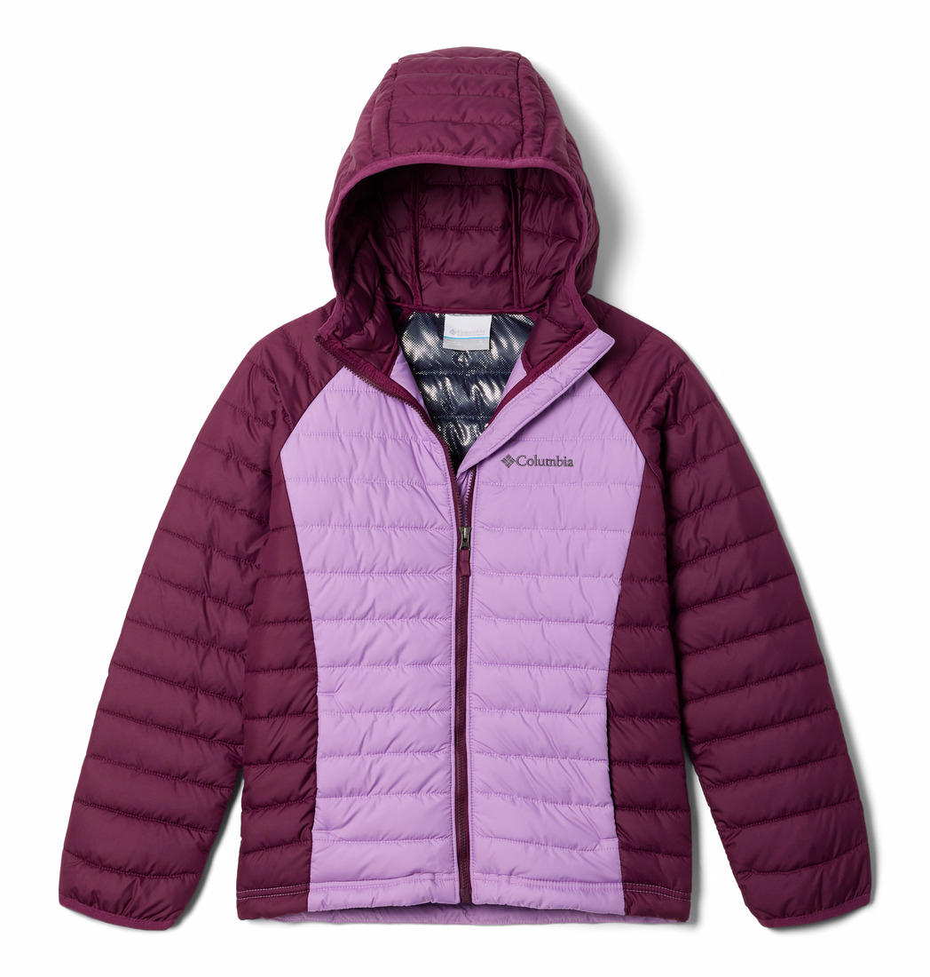 Columbia Kids Girls Purple Powder Lite Hooded Jacket