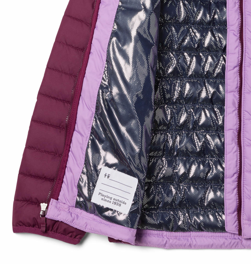 Columbia Kids Girls Purple Powder Lite Hooded Jacket