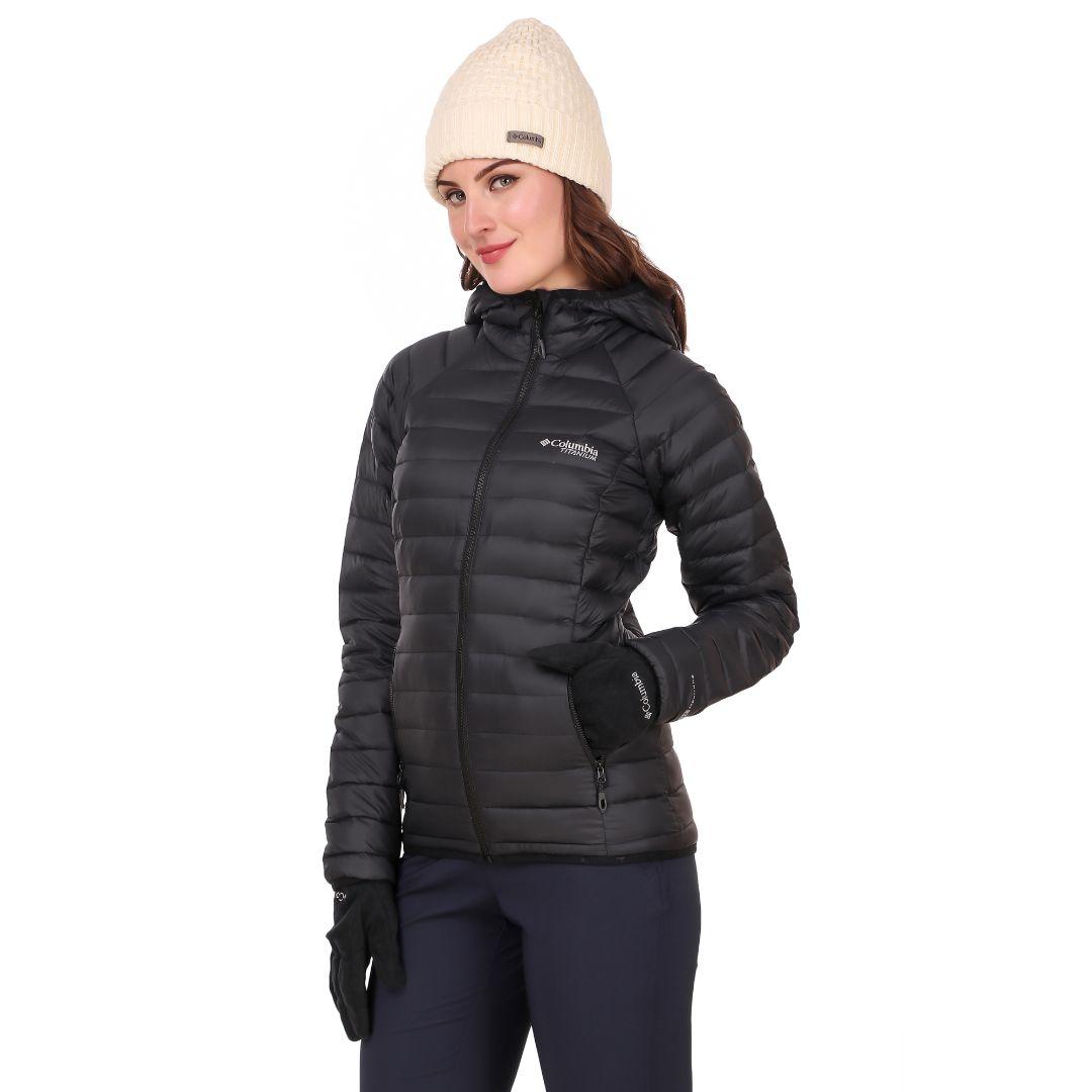 Columbia Women Black Alpha Trail Down Hooded Jacket
