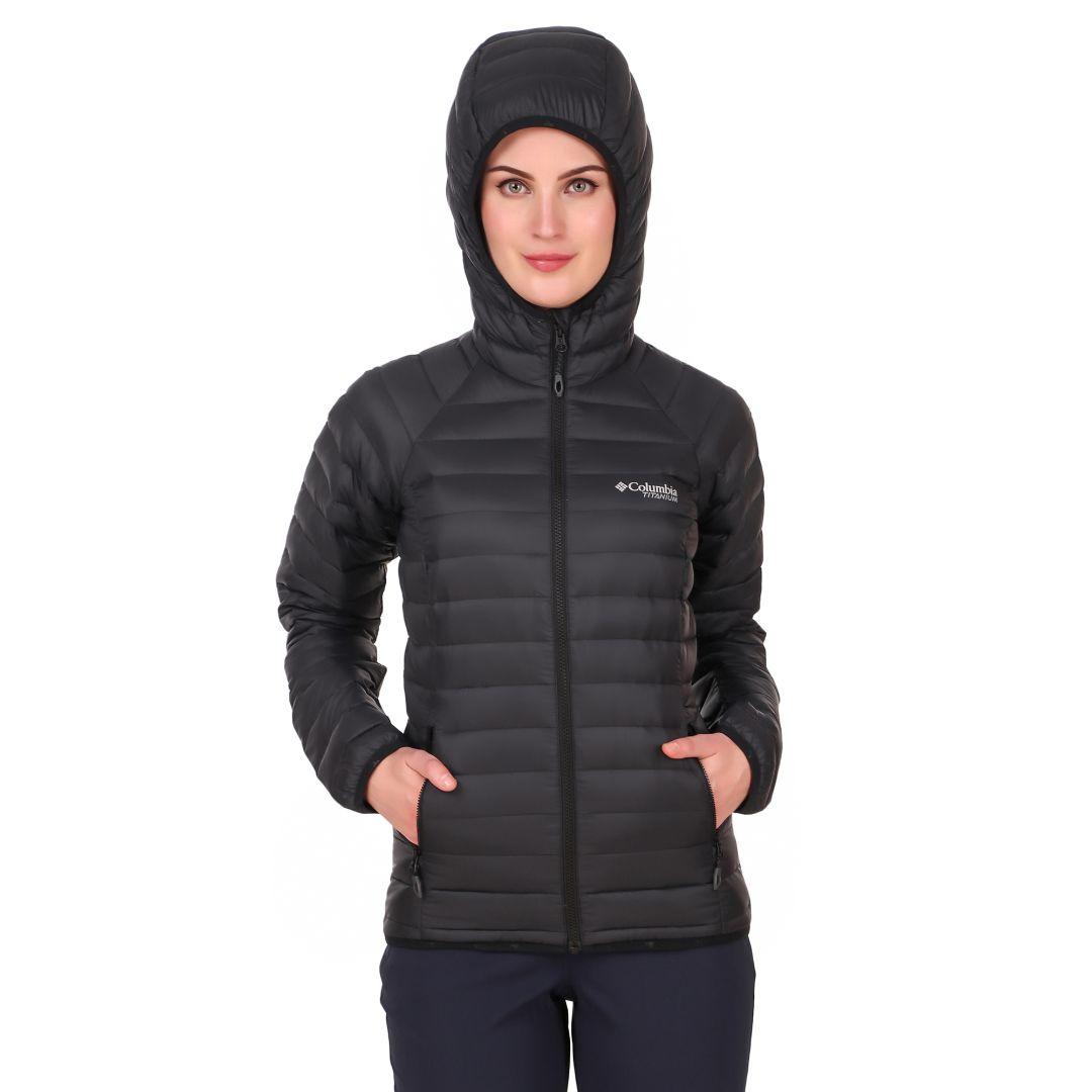 Columbia Women Black Alpha Trail Down Hooded Jacket