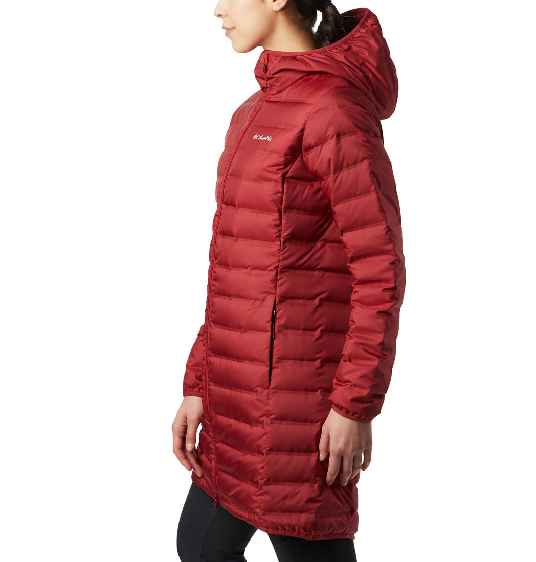 Columbia Women Red Lake 22 Down Long Hooded Jacket