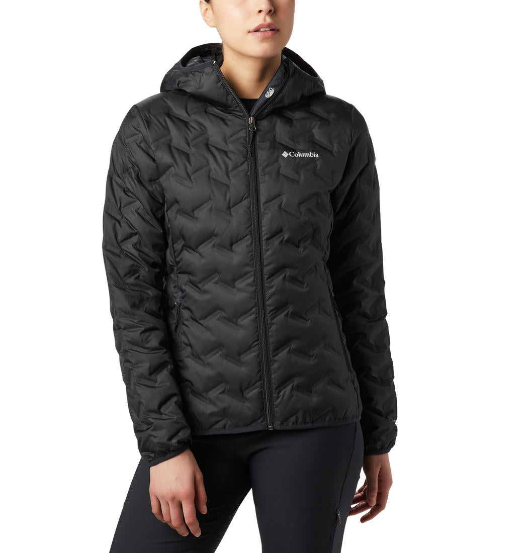 Columbia Women Black Delta Ridge Down Hooded Jacket