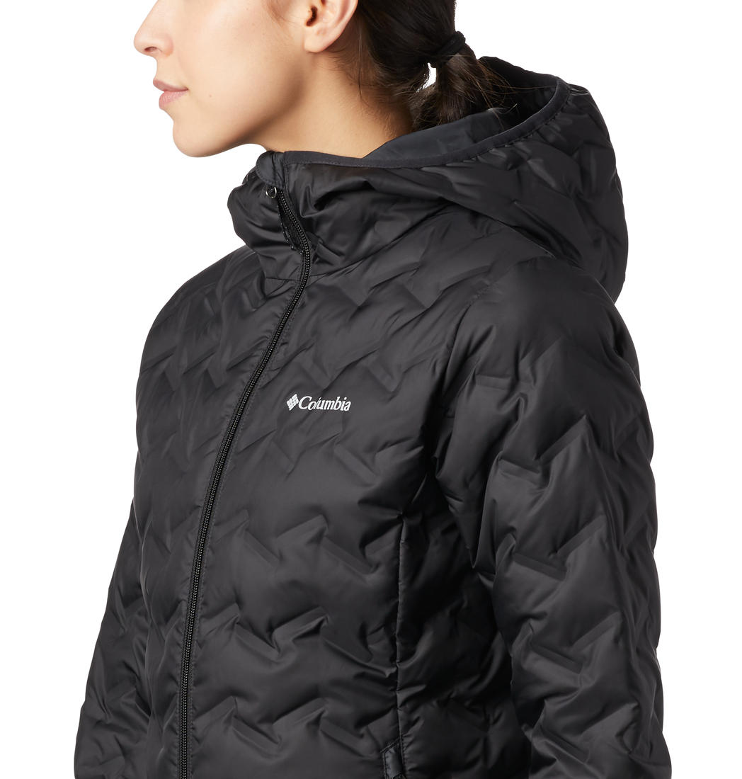 Columbia Women Black Delta Ridge Down Hooded Jacket
