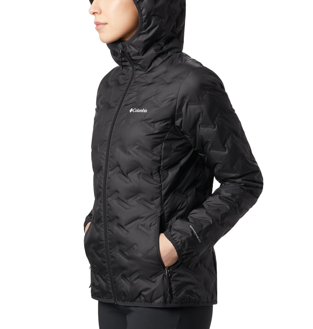 Columbia Women Black Delta Ridge Down Hooded Jacket