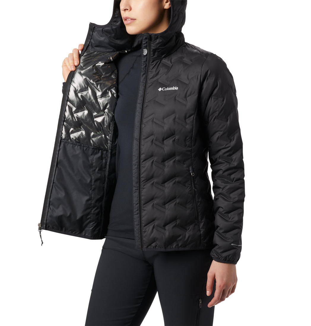 Columbia Women Black Delta Ridge Down Hooded Jacket