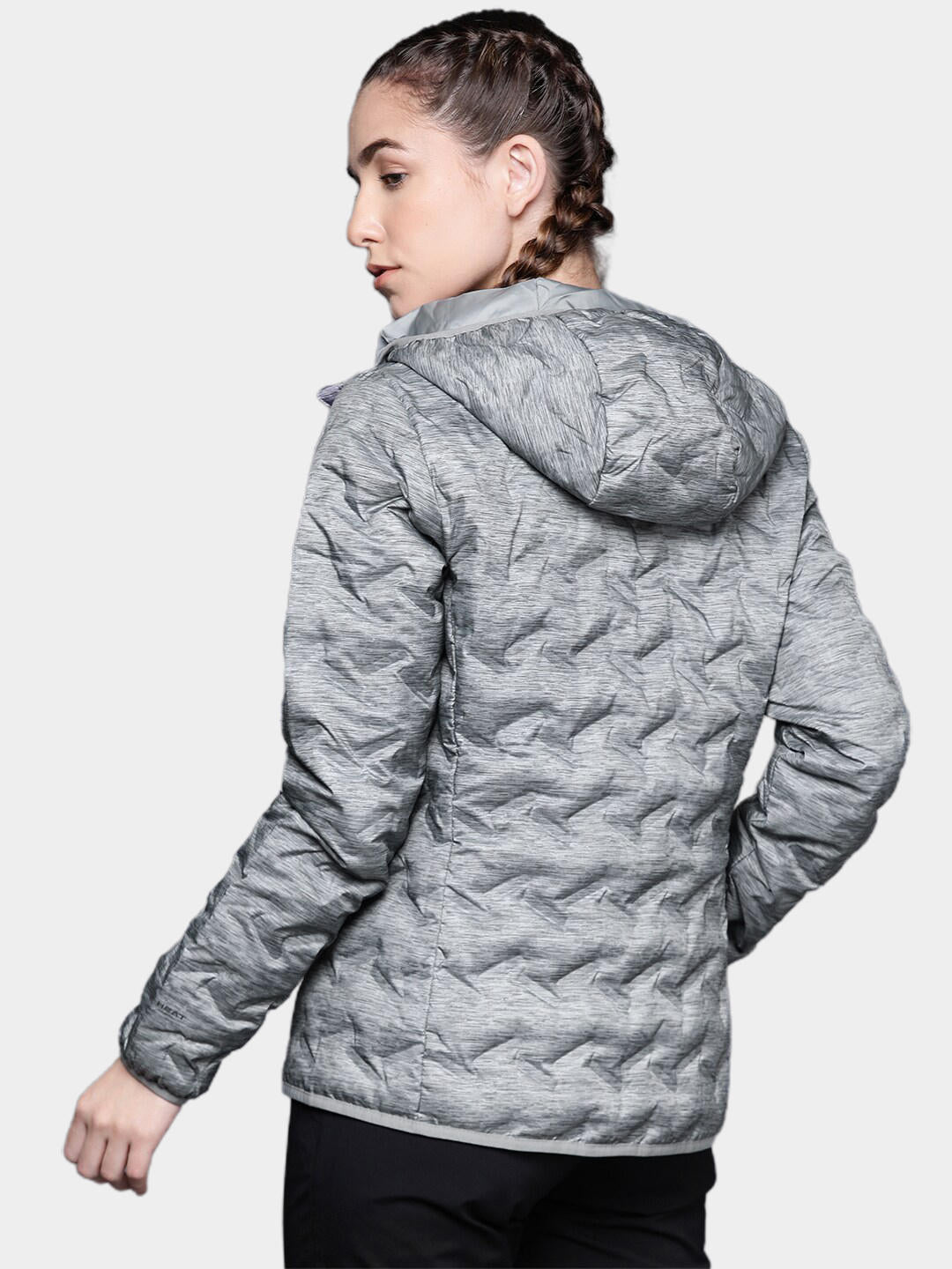 Columbia Women Grey Delta Ridge Down Hooded Jacket