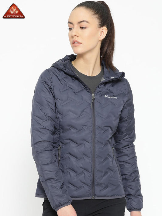 Columbia Women Blue Delta Ridge Down Hooded Jacket