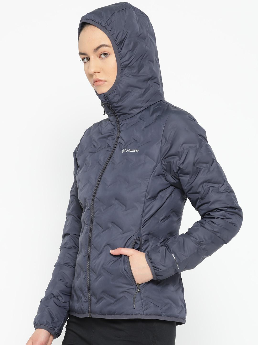 Columbia Women Blue Delta Ridge Down Hooded Jacket