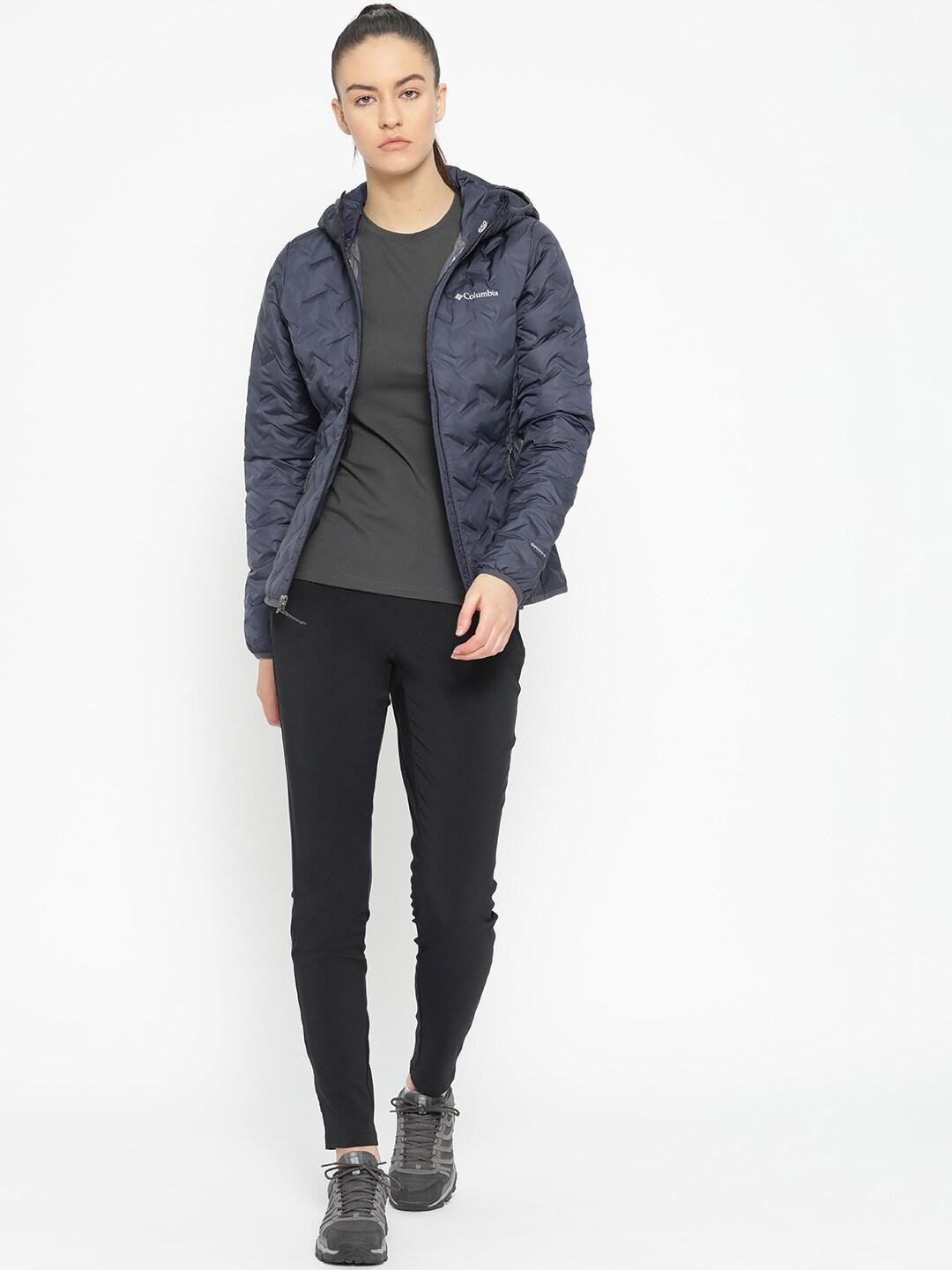 Columbia Women Blue Delta Ridge Down Hooded Jacket